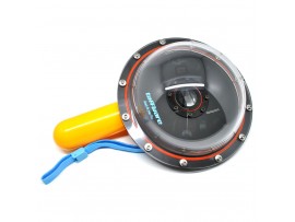 TaffWare Dome Port Underwater Clear Photography 6 Inch Acrylic Base for Xiaomi Yi - Black